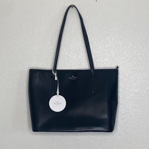 KATE SPADE Black Leather Tote Bag Size 11” x  16” x 6” approximately
